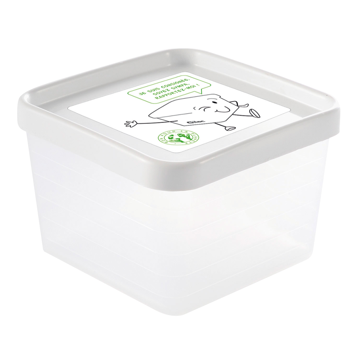 LOT DE 12 BOITES 0.6L + COUV.BLANC – Boîte réutilisable – HygiRéa