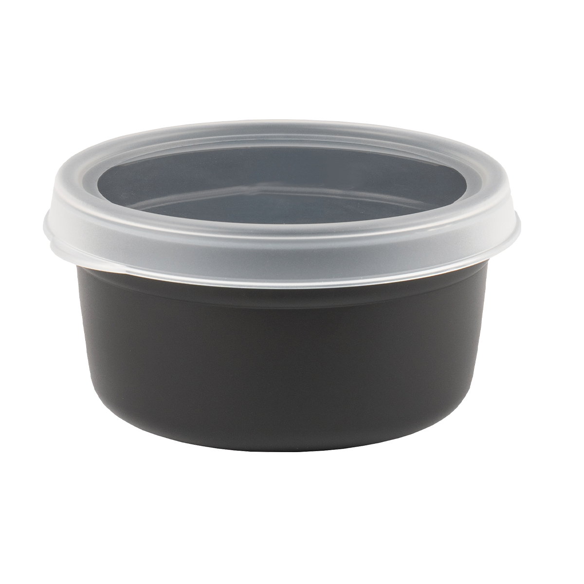 10 BOITES RONDES 0,5L N0IR+CV.TRP – Boîte réutilisable – HygiRéa