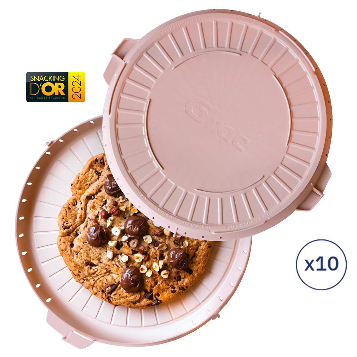 LOT 10 B2R -ROSE POUDRE- PAVÉ GILAC – Boîte réutilisable – HygiRéa