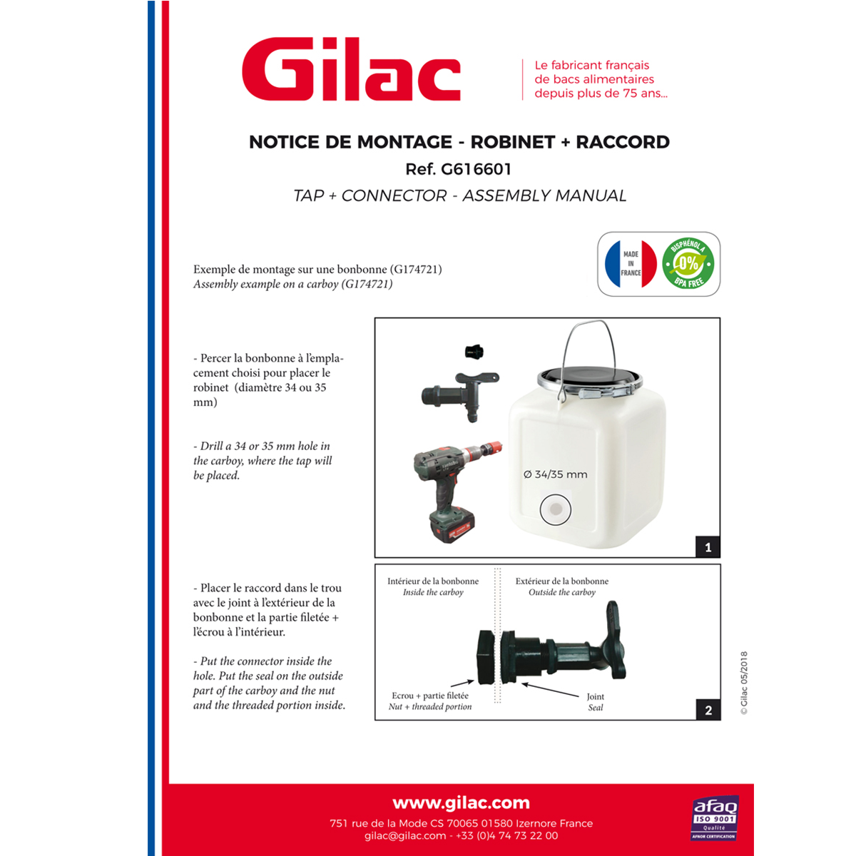 ROBINET PETIT MODELE + RACCORD – Accessoires contenants alimentaires – HygiRéa