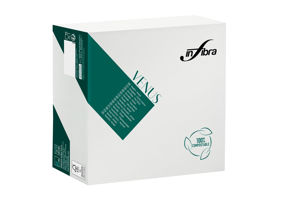 Serviette Airlaid Blanche Venus – Serviettes Jetables – HygiRéa