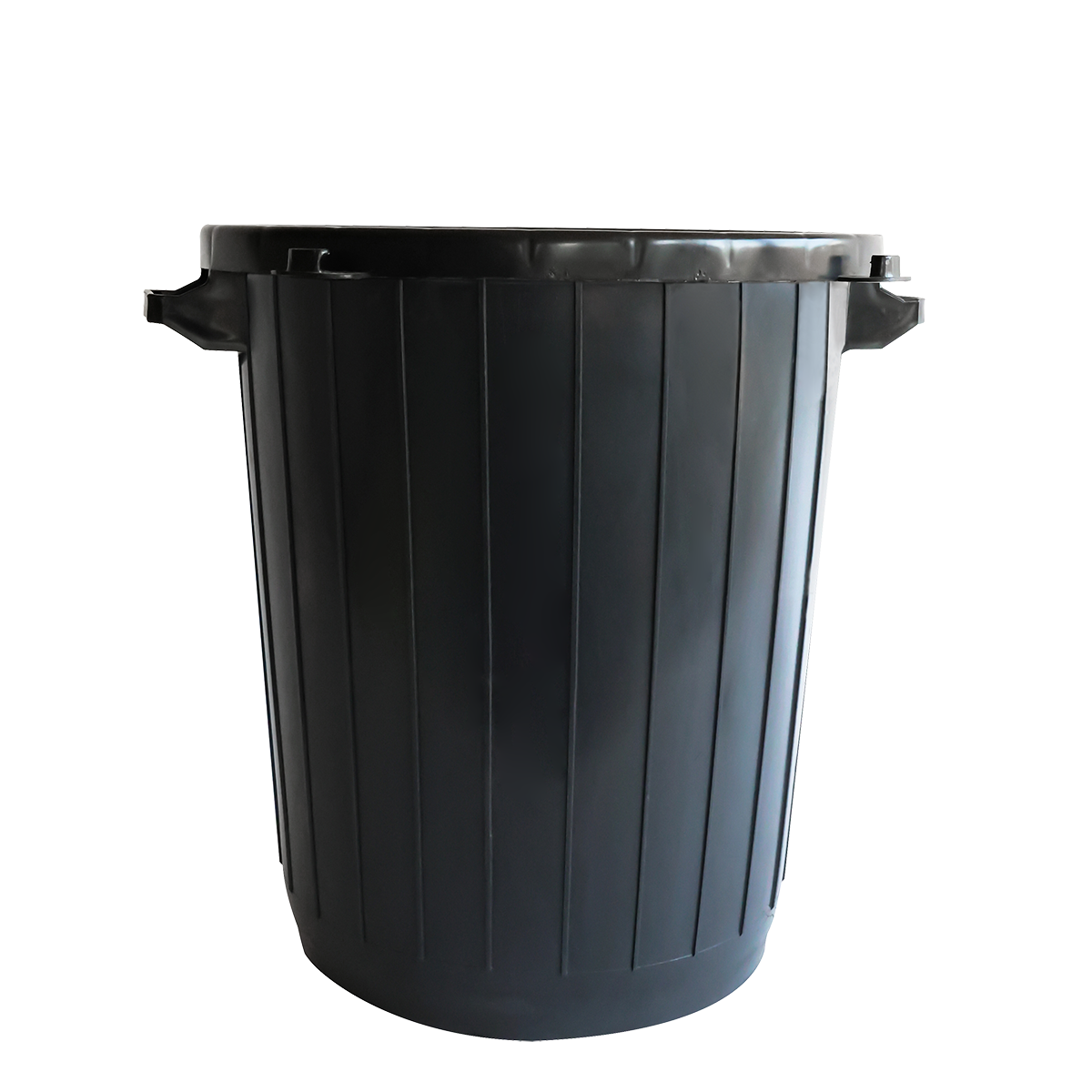 POUBELLE ECO 80L SANS COUV NOIR – Poubelle ronde – HygiRéa