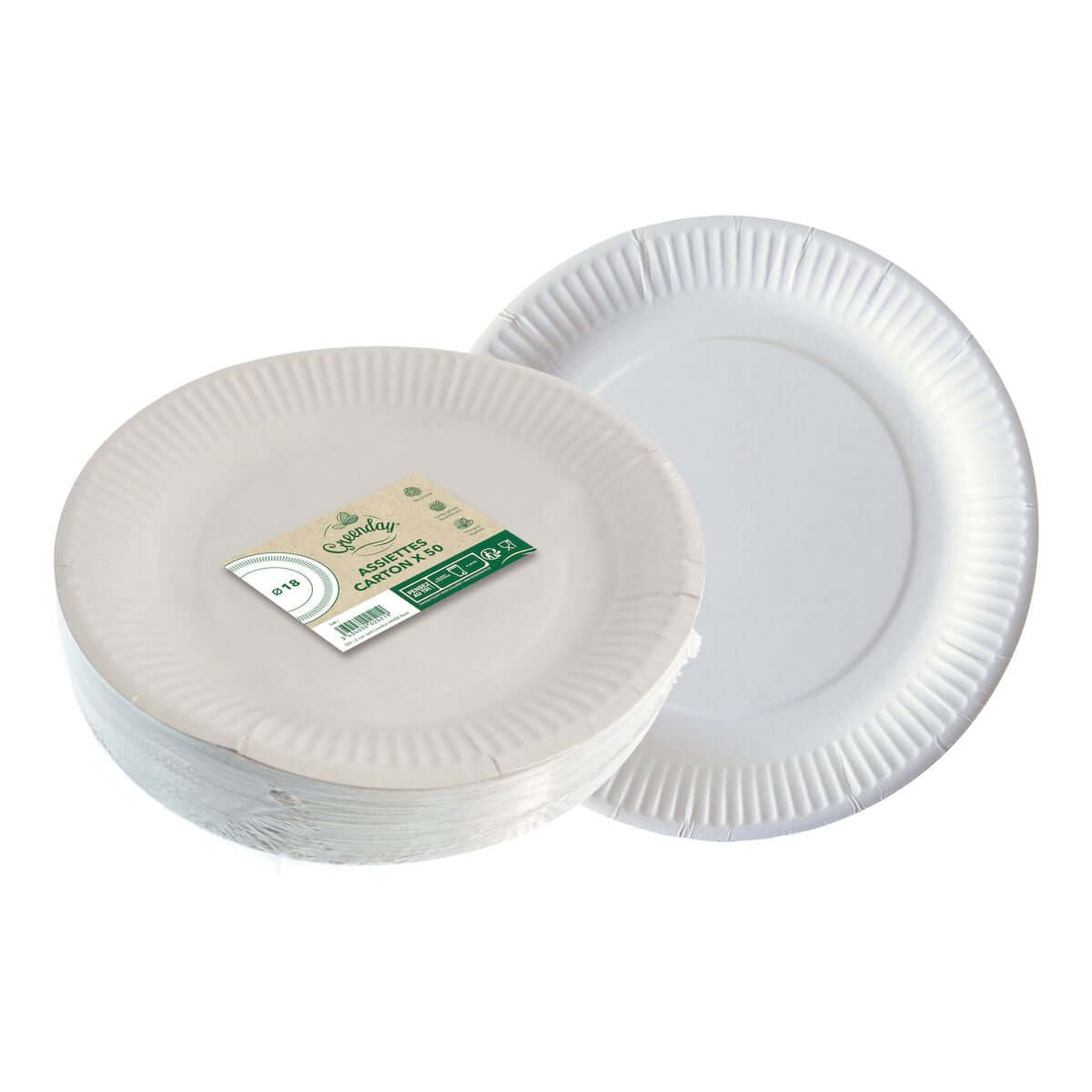 Assiettes carton blanches – Assiettes Jetables – HygiRéa