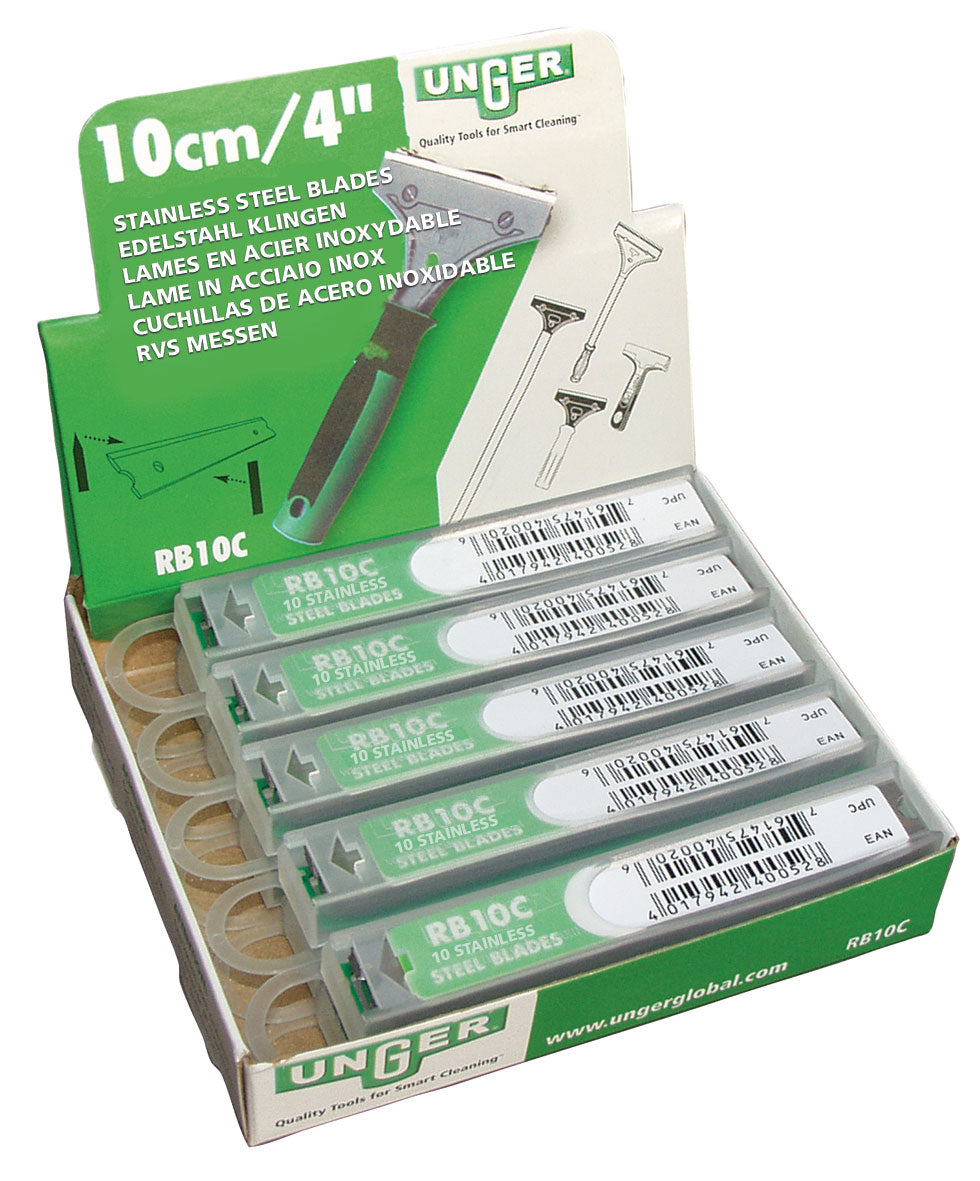 Lames de rechange pour GRATTOIR SOL/VITR 10 cm, étui de 10 pcs – Grattoirs – HygiRéa