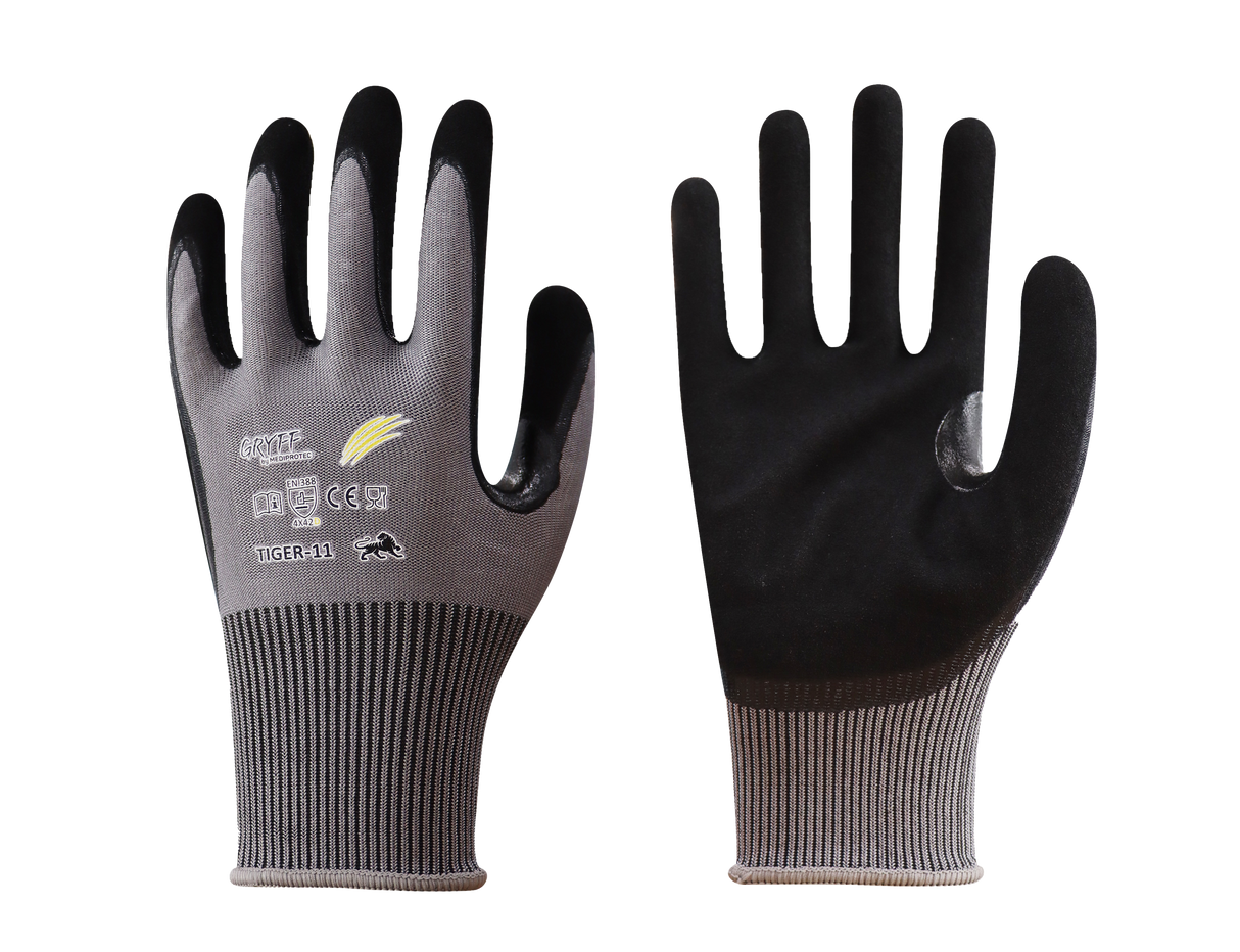 Gant polyéthylène adamas / nitrile sablé Anti-coupure D Contact alimentaire