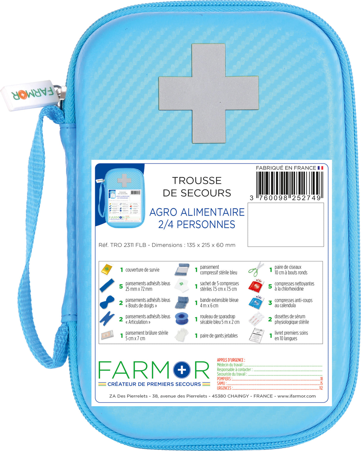 Trousse de secours "Agro Alimentaire" 2/4 personnes – Trousse de Secours – HygiRéa