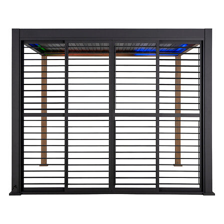 Persiennes coulissantes pour pergola Evora côté 3,6 m graphite – – HygiRéa