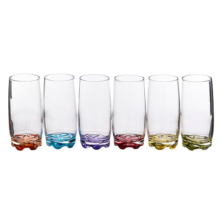 Lot de 6 gobelets hauts Tin'eau colorés 38 cl