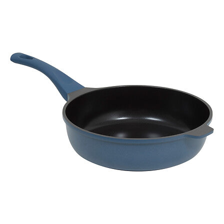 Sauteuse avec panier et ustensile 28 cm fonte d'aluminium bleu