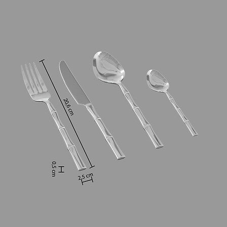 Ménagère 24 pièces Bambou inox