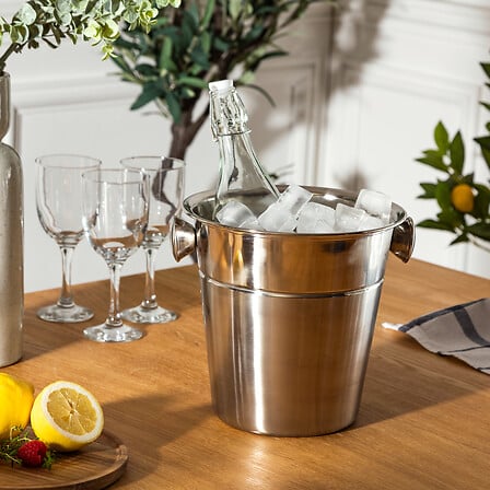 Seau à champagne double finition inox
