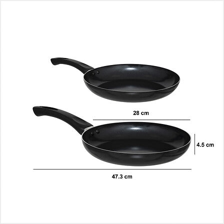 Lot de 2 poêles induction 24 /28 cm aluminium