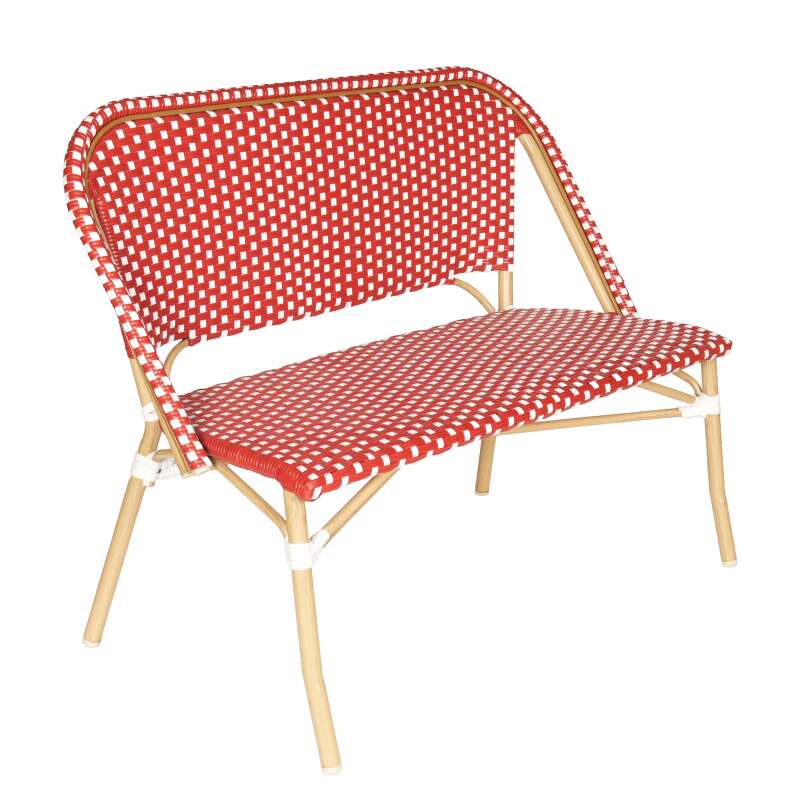 BANC EN ALUMINIUM ET ROTIN SYNTHÉTIQUE - BELEVILLE