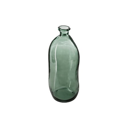 Vase bouteille Uly haut 35 cm verre recyclé kaki – Vase – HygiRéa