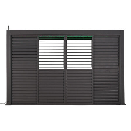Persiennes coulissantes pour pergola Evora côté 3,6 m graphite – – HygiRéa