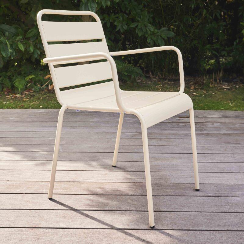 CHAISE DE JARDIN MARINA EN MÉTAL AVEC ACCOUDOIRS