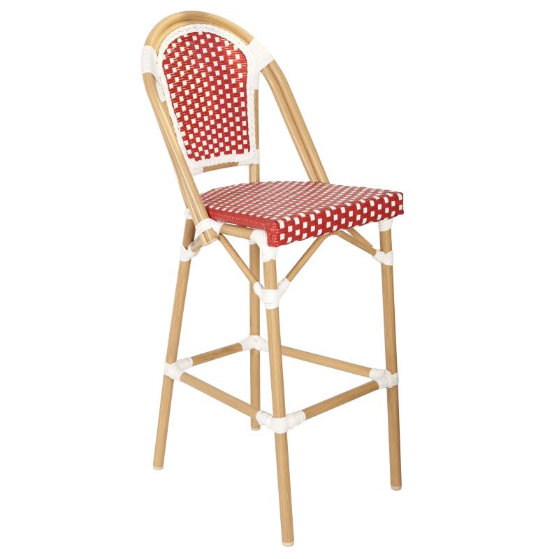 CHAISE HAUTE EN ALUMINIUM ET ROTIN SYNTHÉTIQUE - BELEVILLE
