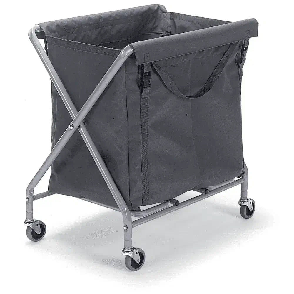 NX1501 CHARIOT A LINGE "X" PLIANT + 1 SAC EN TOILE RENFORCEE 150L – Chariots – HygiRéa