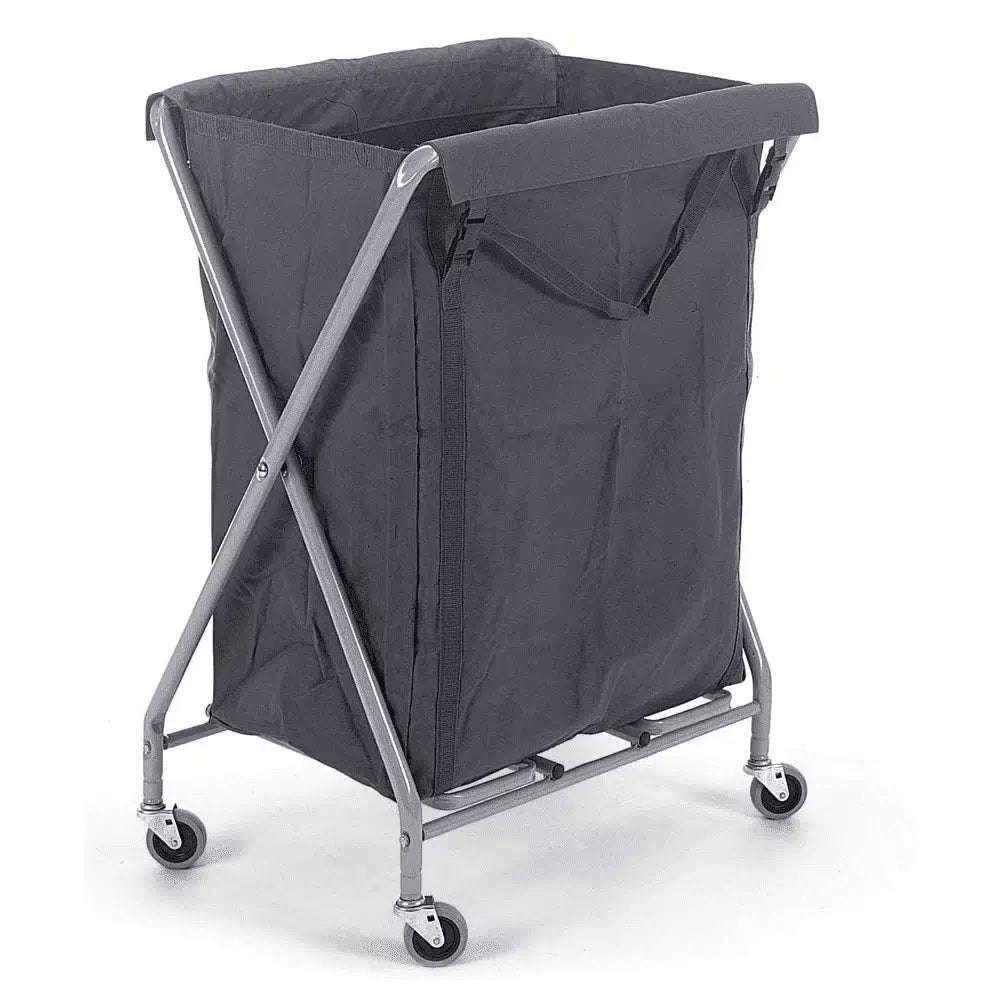 NX2001 CHARIOT A LINGE "X" PLIANT +1 SAC EN TOILE RENFORCEE 200L – Chariots – HygiRéa