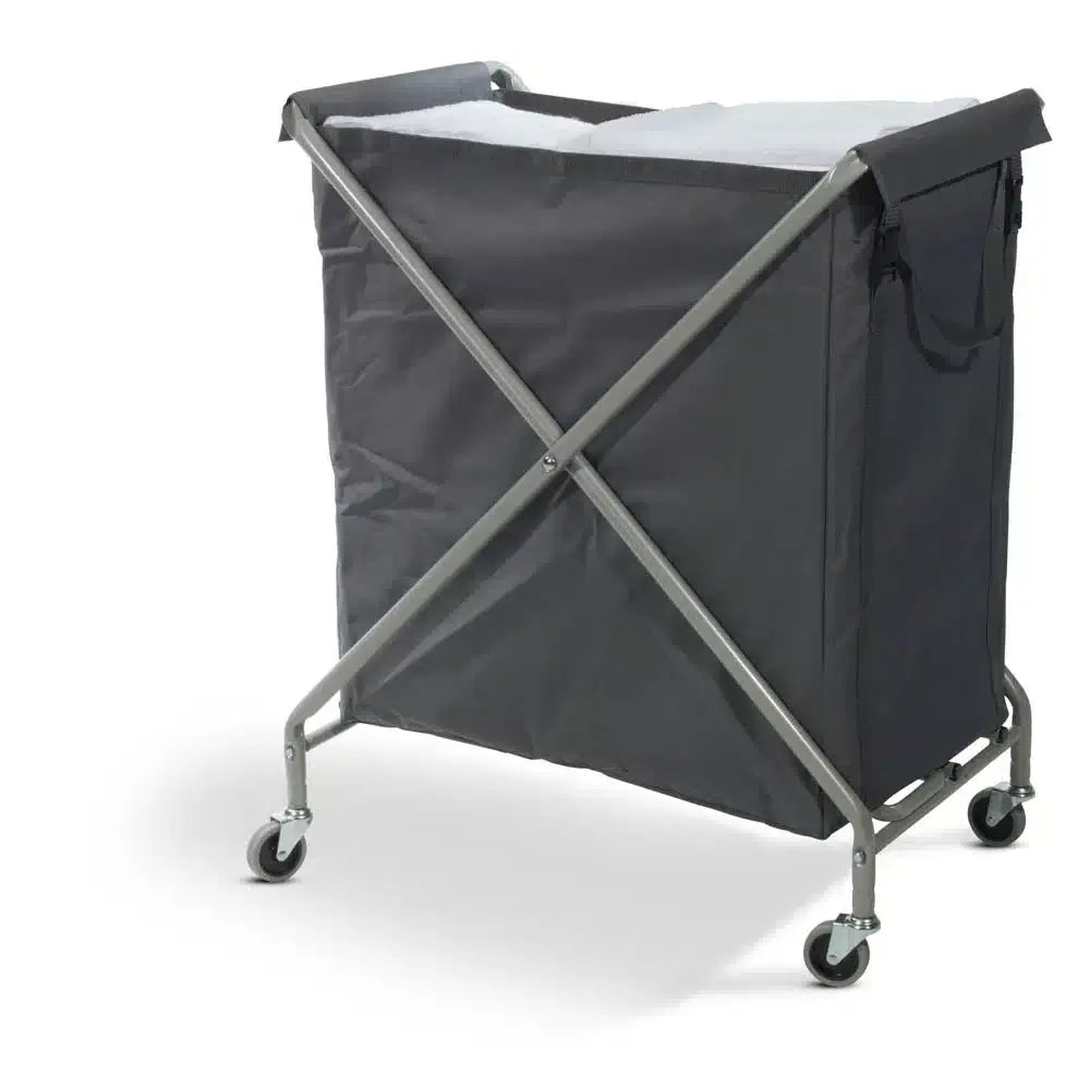 NX2401 CHARIOT A LINGE "X" PLIANT + 1 SAC EN TOILE RENFORCEE 240L – Chariots – HygiRéa