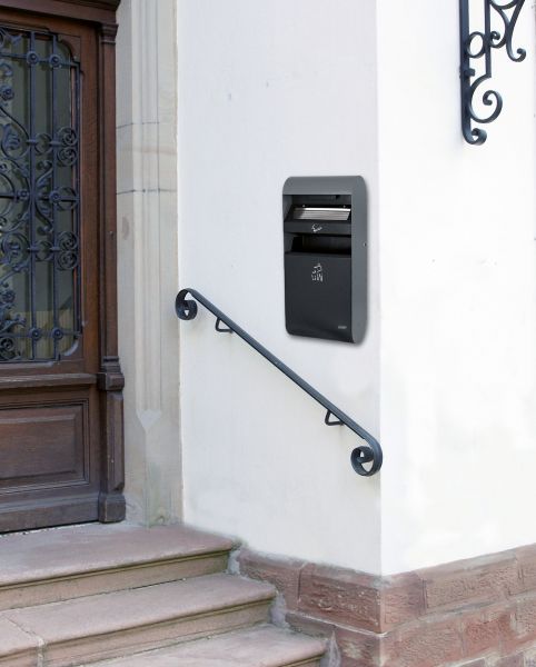 Cendrier mural avec corbeille - 3L/14L – Cendrier Mural et Collecteur – HygiRéa