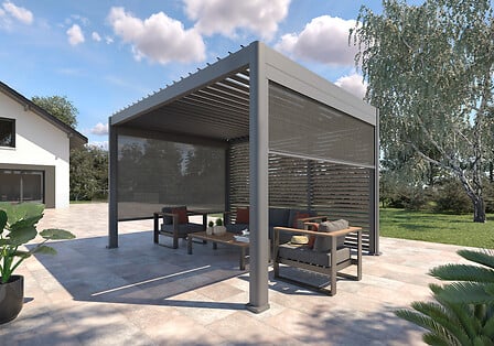 Pergola Evora 4 x 3 m aluminium graphite – Tonnelles et Pergolas – HygiRéa
