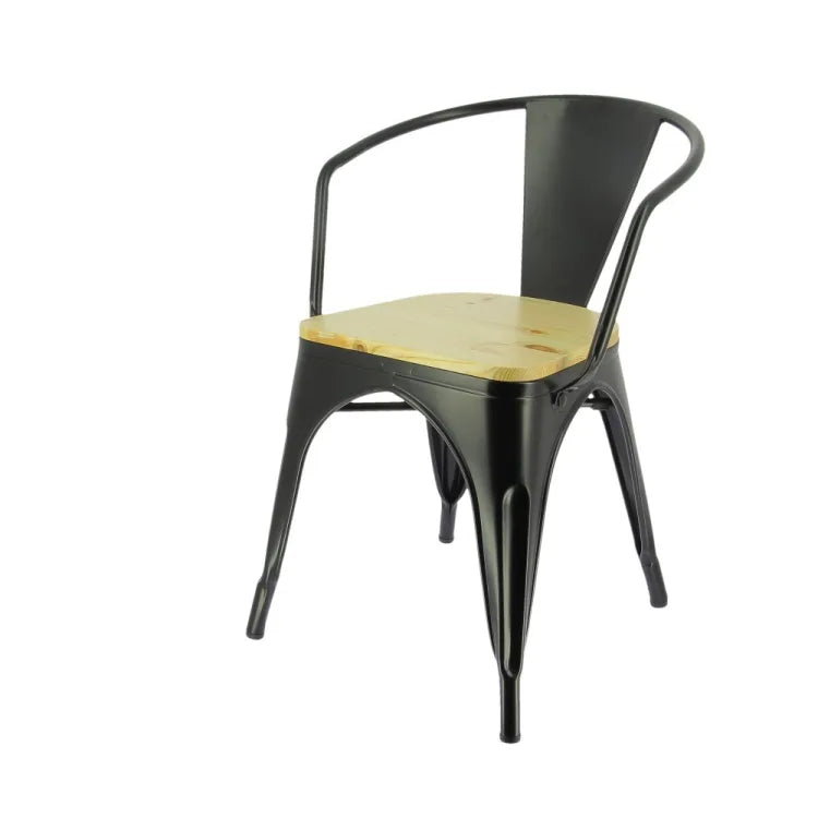 AUSTIN FAUTEUIL METAL ASSISE PIN NATUREL
