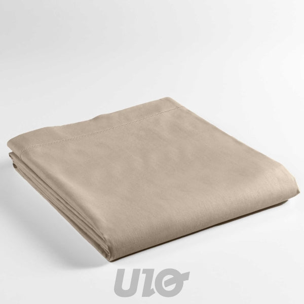 DRAP PLAT 1 PERS. 180 x 290 CM UNI 57 FILS LINA SABLE +POINT BOURDON