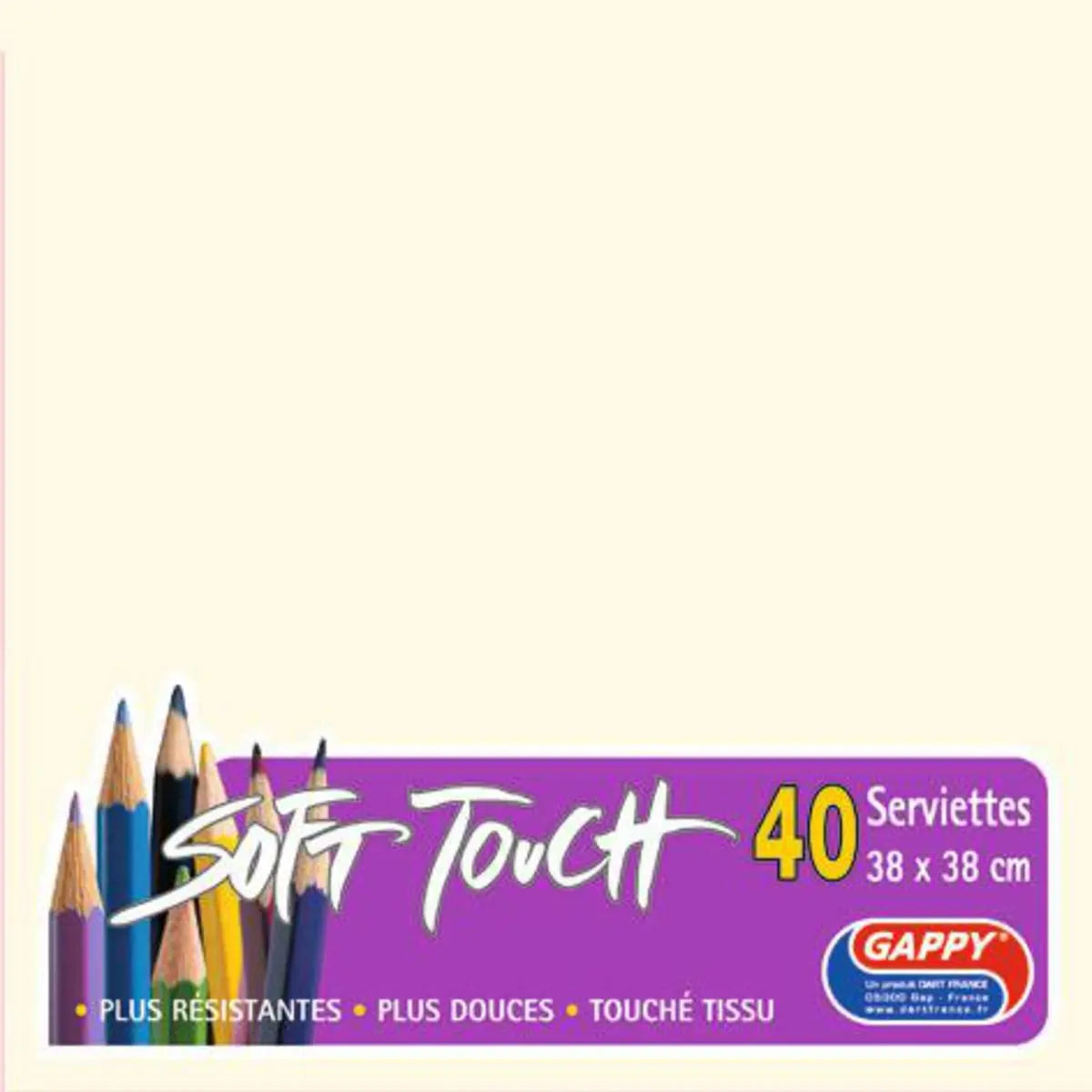 Serviettes soft touch 38x38cm 2 plis – Serviettes Jetables – HygiRéa