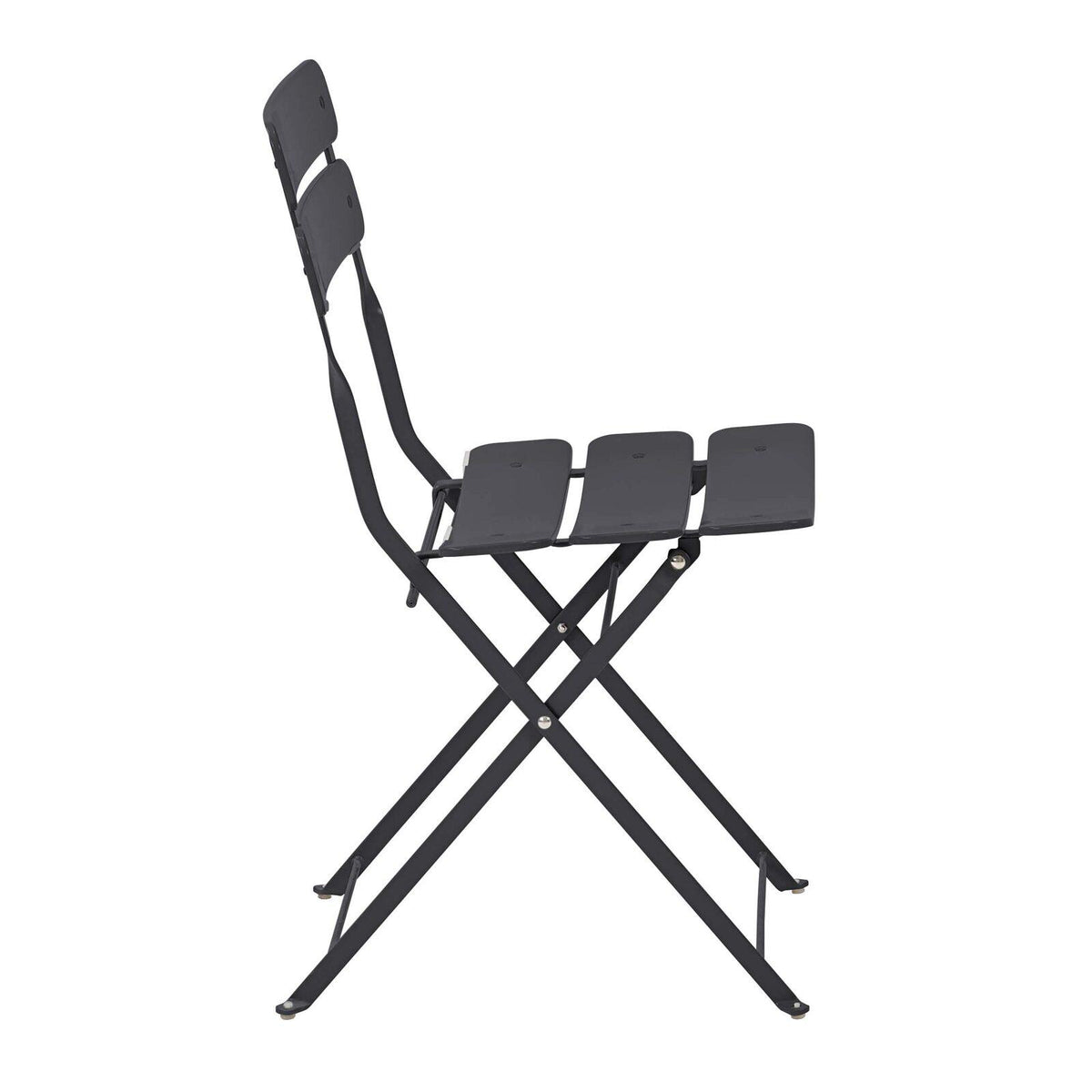 CHAISES DE JARDIN PLIANTES EN MÉTAL - ANECY - LOT DE 2