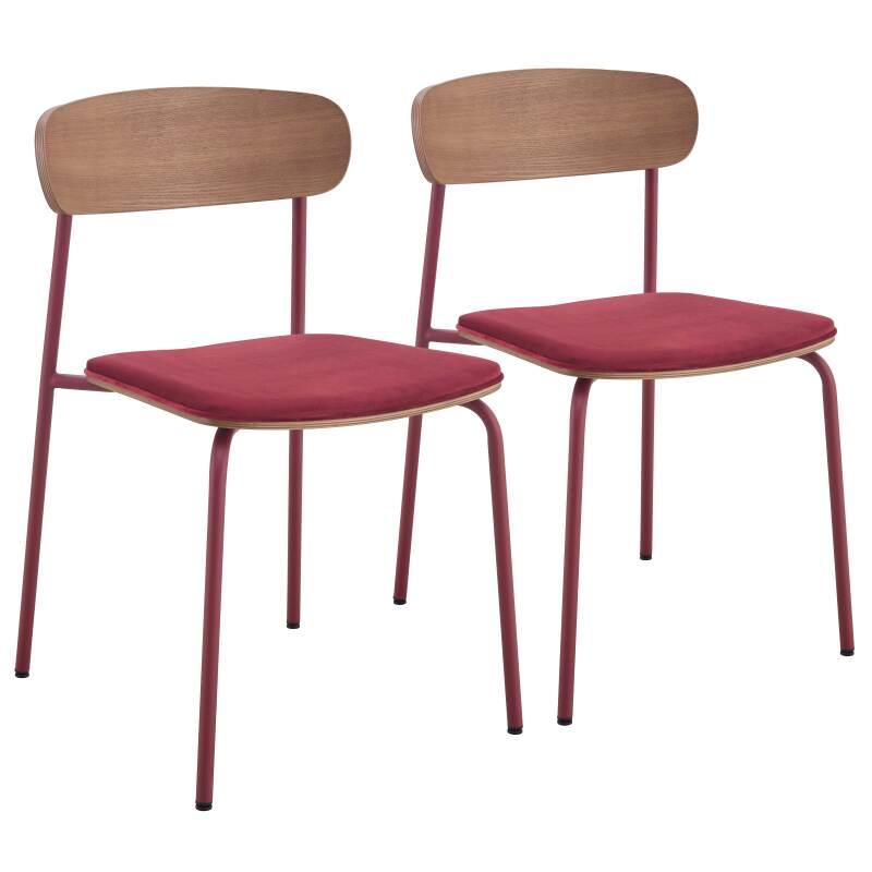 CHAISES EN BOIS, MÉTAL ET TISSU - LEXI - LOT DE 2