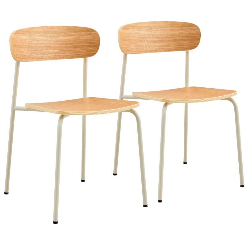 CHAISE EN BOIS ET MÉTAL - LYLA - LOT DE 2