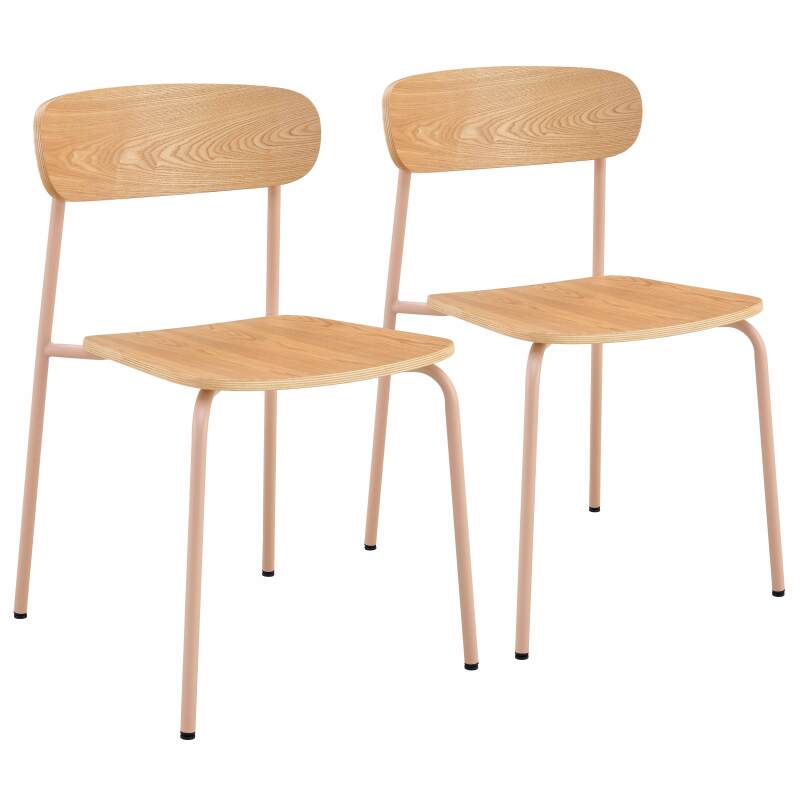 CHAISE EN BOIS ET MÉTAL - LYLA - LOT DE 2