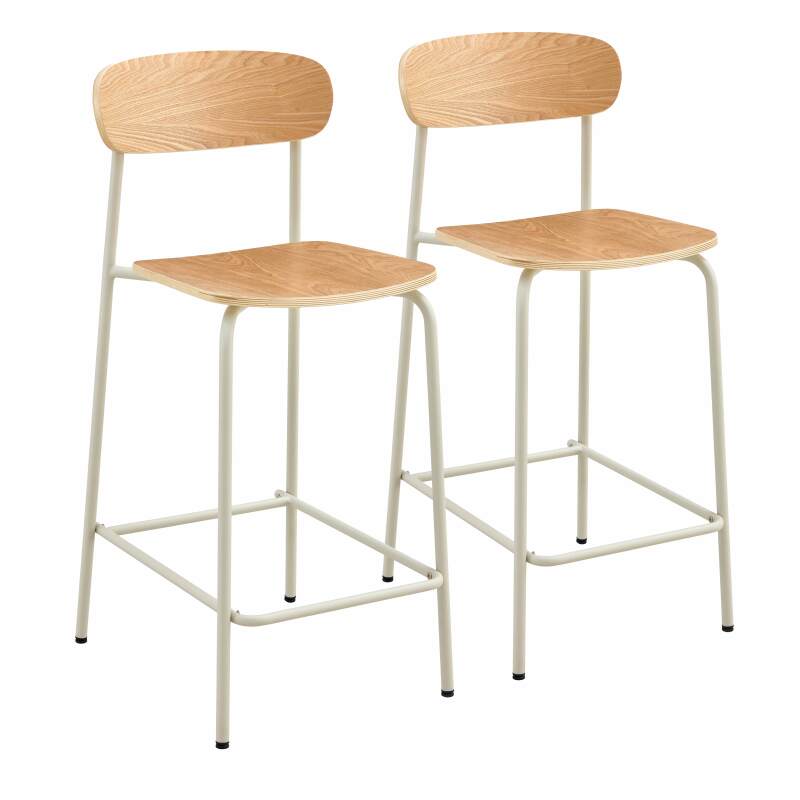CHAISES HAUTES EN BOIS ET MÉTAL - LYLA - LOT DE 2