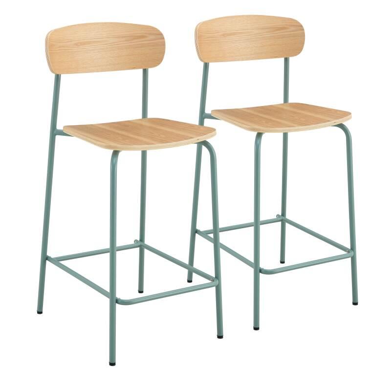 CHAISES HAUTES EN BOIS ET MÉTAL - LYLA - LOT DE 2