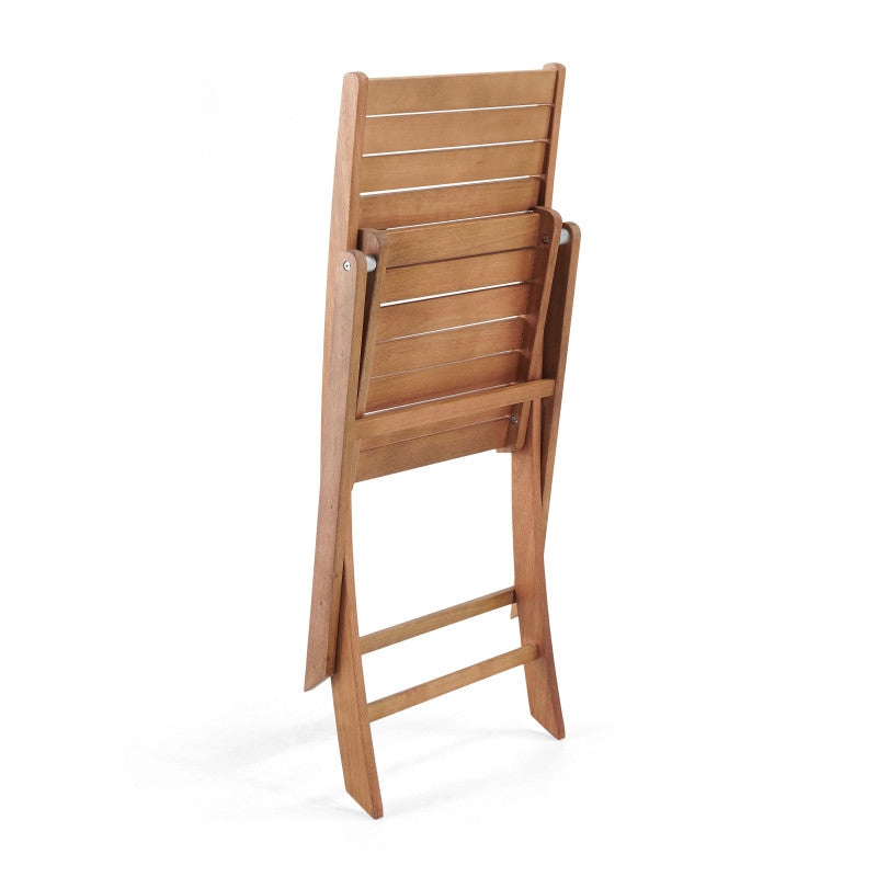 CHAISES PLIANTES EN BOIS D'EUCALYPTUS - CANNET - LOT DE 2