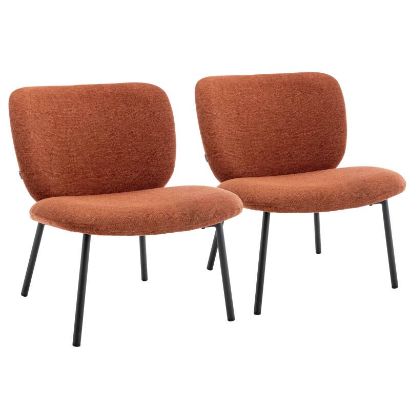 FAUTEUIL RELAX EN TISSU ET MÉTAL - JAYDEN - LOT DE 2