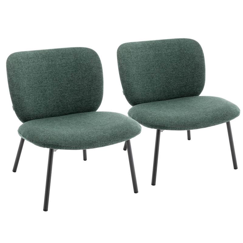 FAUTEUIL RELAX EN TISSU ET MÉTAL - JAYDEN - LOT DE 2