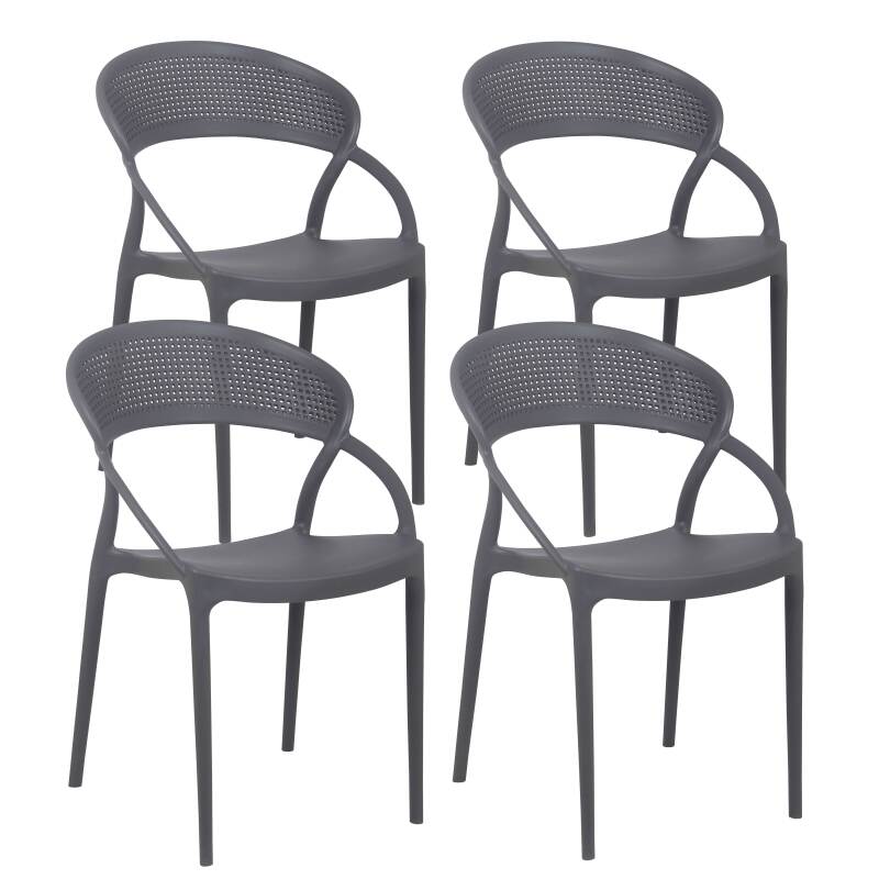 CHAISES EN PLASTIQUE - MARID - LOT DE 4