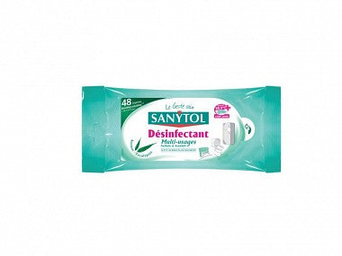 Lingettes Sanytol X72 Eucalyptus – Désinfectant surfaces sans rinçage - Prêt à l'emploi – HygiRéa