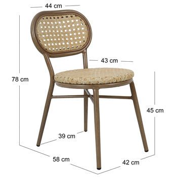 CHAISE EN ALUMINIUM ET ROTIN SYNTHÉTIQUE - PORTYMAO