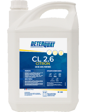 DETERQUAT CL 2.6 CITRON Javel – Javel détergente – HygiRéa