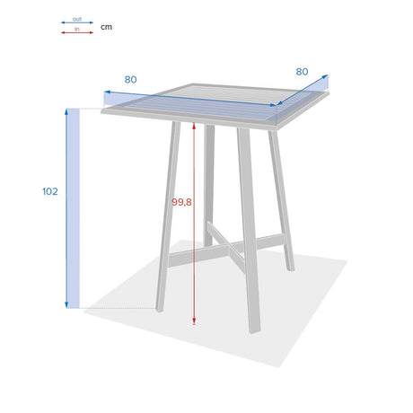 Table haute de jardin TIWI Acacia – Tables Hautes – HygiRéa