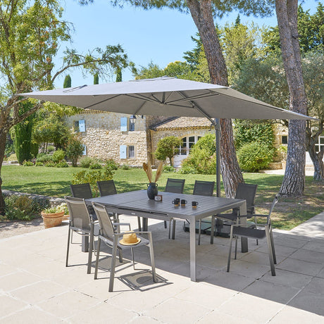 Parasol déporté rectangulaire MELHIA Anthracite / Graphite – Parasols – HygiRéa