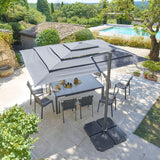 Parasol déporté rectangulaire multi-toile MELHIA Anthracite – Parasols – HygiRéa