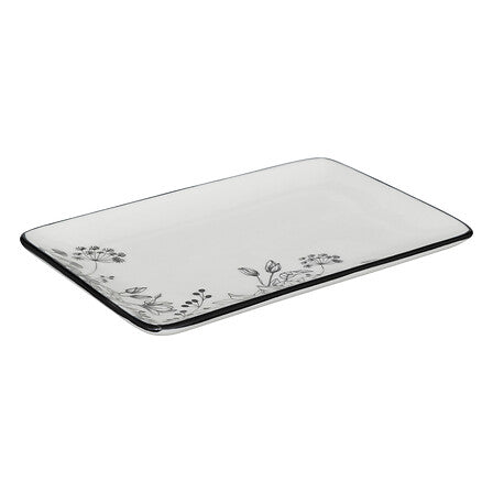 Plat rectangle White floral 20 x 14 cm