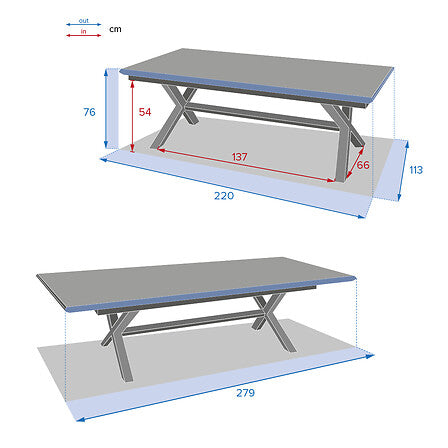 Table extensible Axiome 10 places aluminium imprimé effet bois honey praline
