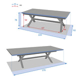 Table extensible Axiome 10 places aluminium imprimé effet bois honey praline