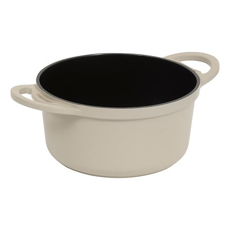 Cocotte avec panier et ustensile 24 cm fonte d'aluminium taupe