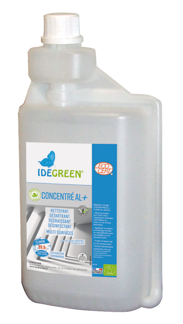 RESPECT'HOME CONCENTRE AL+ - ECODETERGENT ECOCERT – Sols et Surfaces – HygiRéa